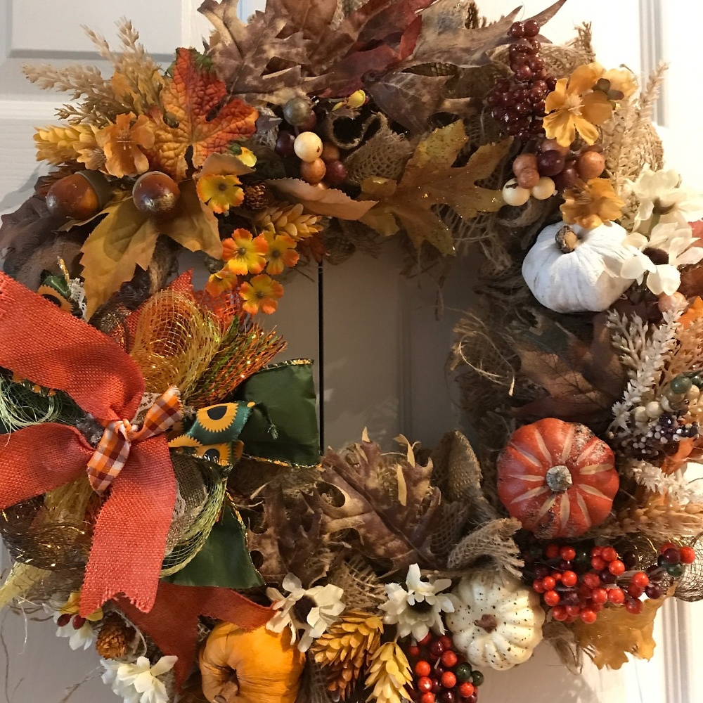 Fall Wreath Harvest Autumn Colors Fall Harvest Approx 18”x 6 Final Sale